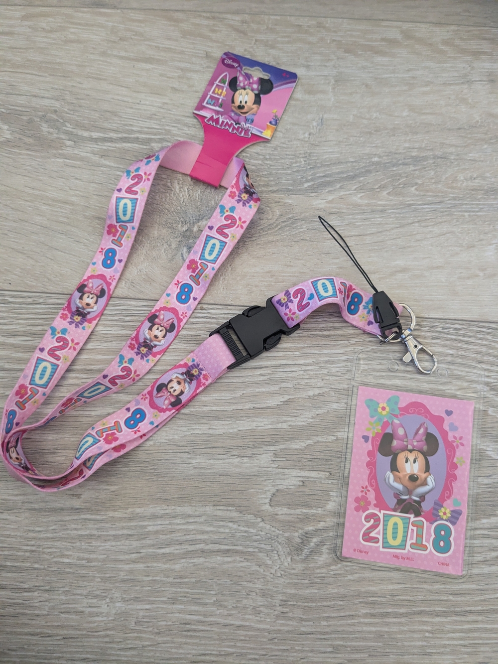 Disney Minnie Mouse Pink Lanyard with ID Holder - 2018